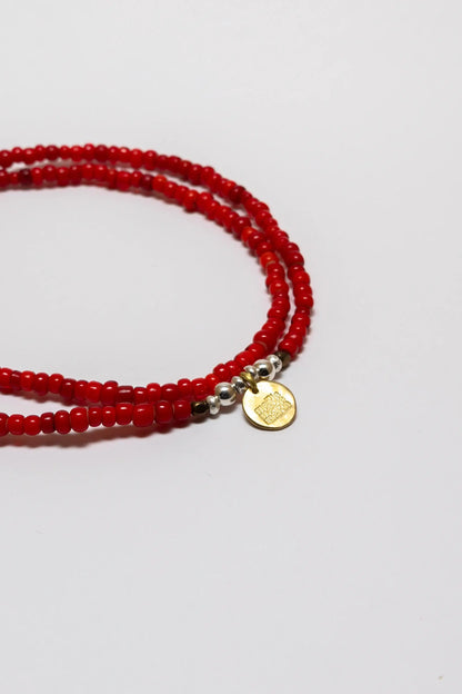 2Way BEADS BRACELET&ANKLET/White Hearts