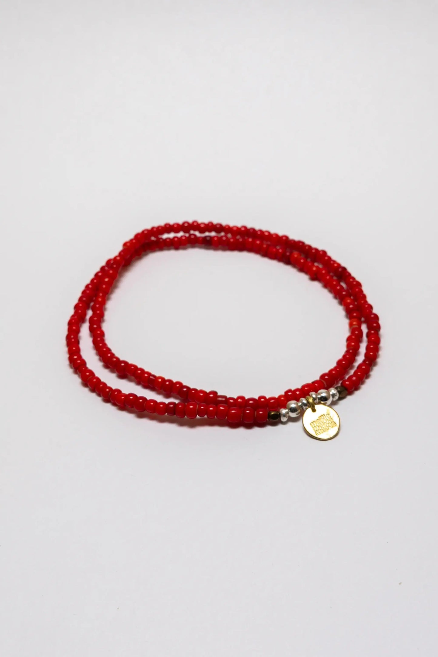 2Way BEADS BRACELET&ANKLET/White Hearts