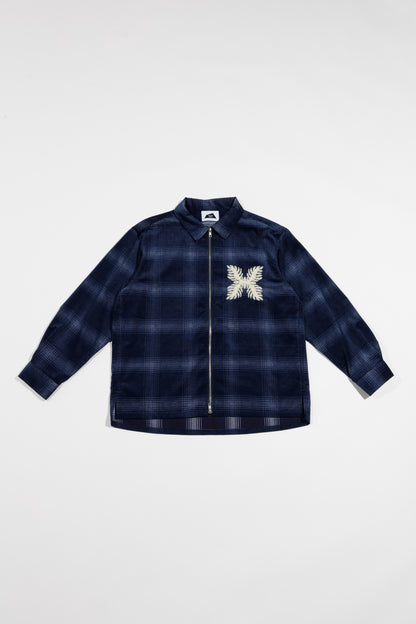 Indigo Corduroy Zip Jacket