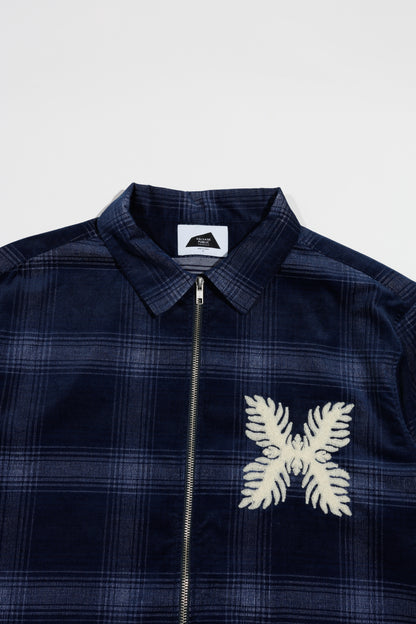 Indigo Corduroy Zip Jacket