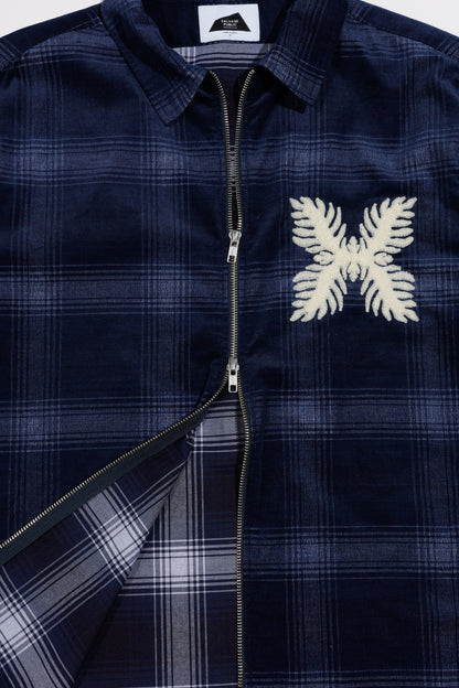 Indigo Corduroy Zip Jacket