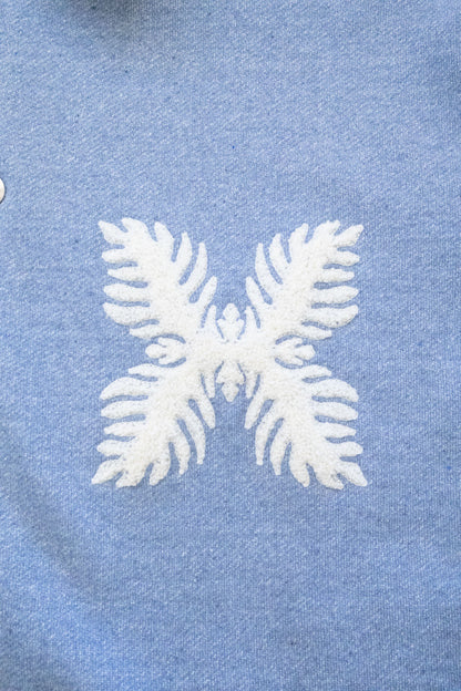 E Denim French Terry Coach Jacket