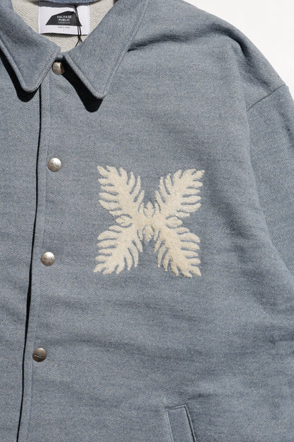 E Denim French Terry Coach Jacket