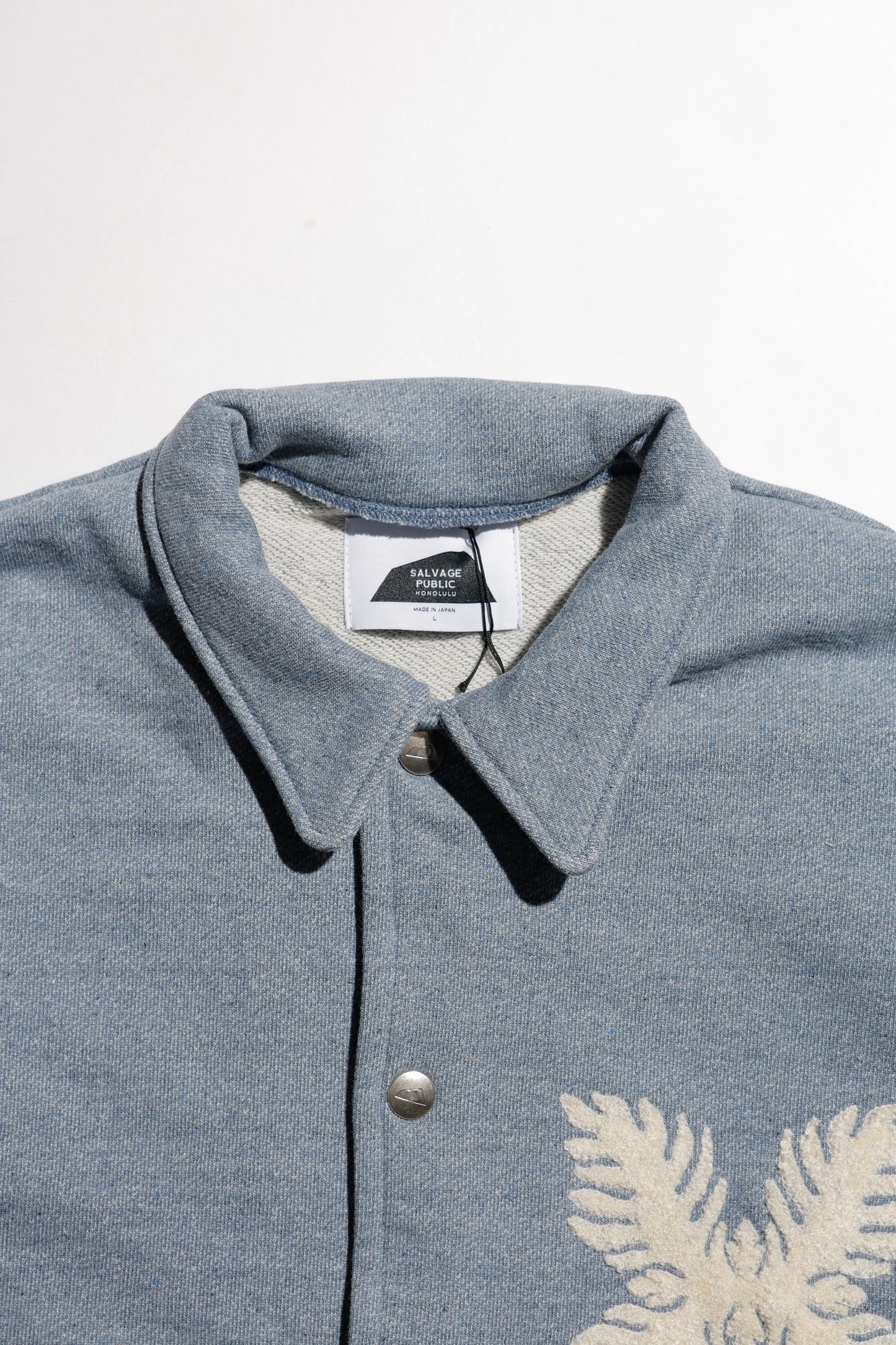 E Denim French Terry Coach Jacket