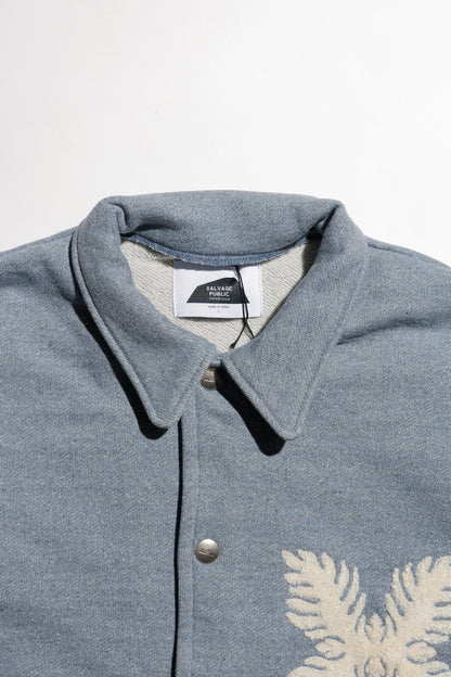 E Denim French Terry Coach Jacket