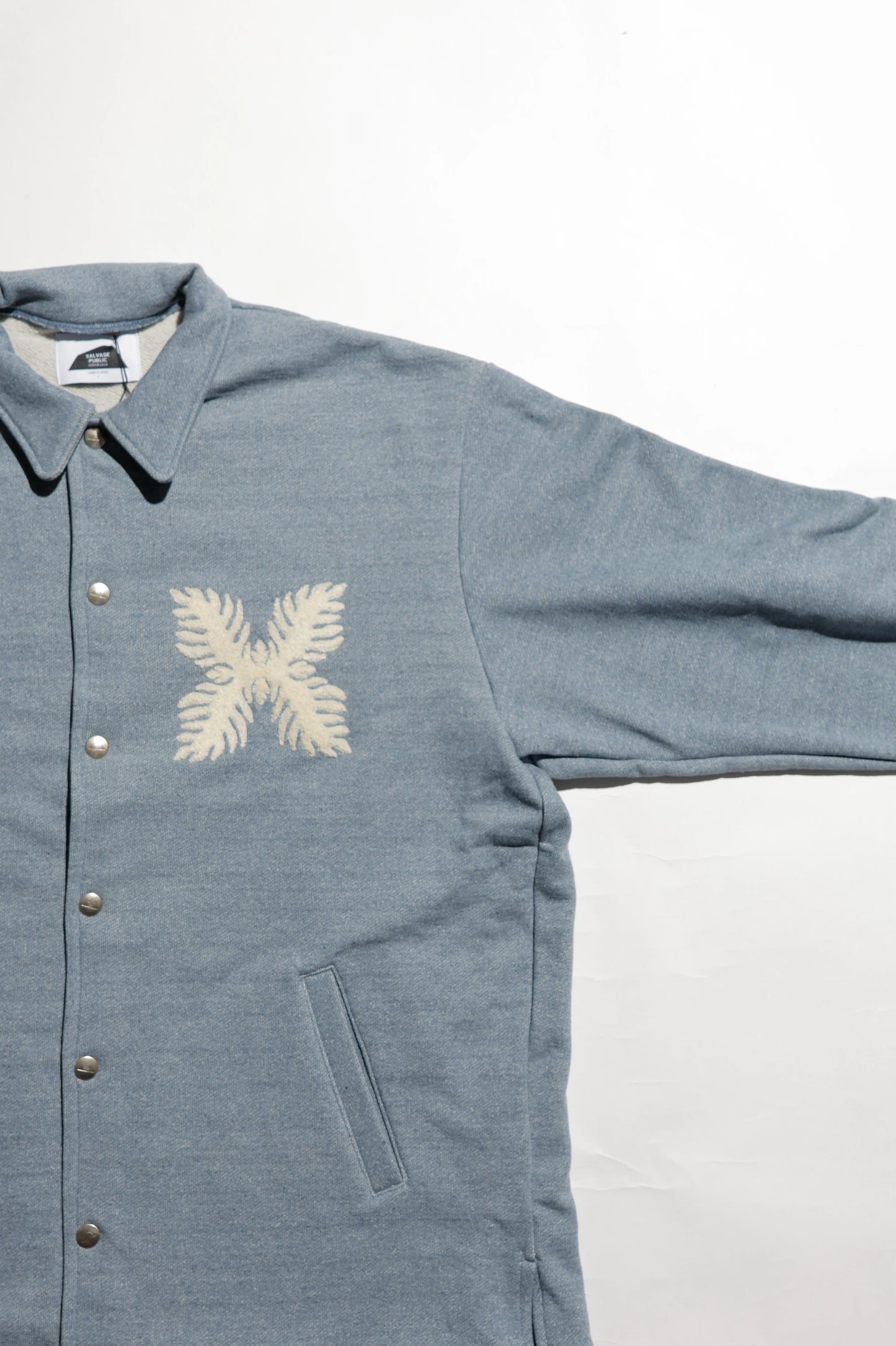 E Denim French Terry Coach Jacket