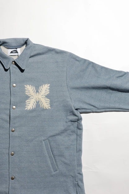 E Denim French Terry Coach Jacket