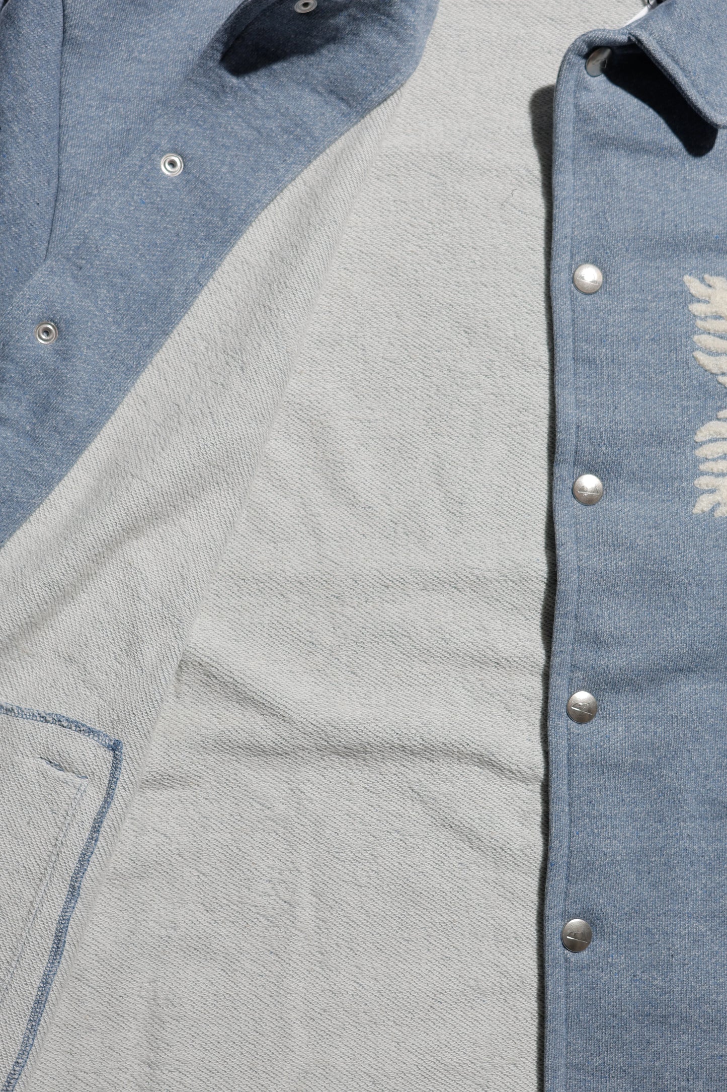 E Denim French Terry Coach Jacket