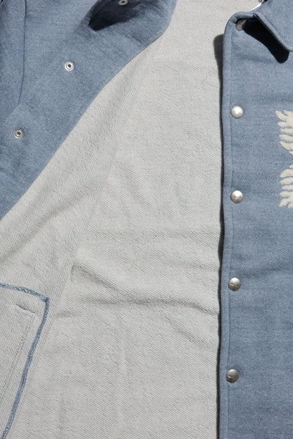 E Denim French Terry Coach Jacket