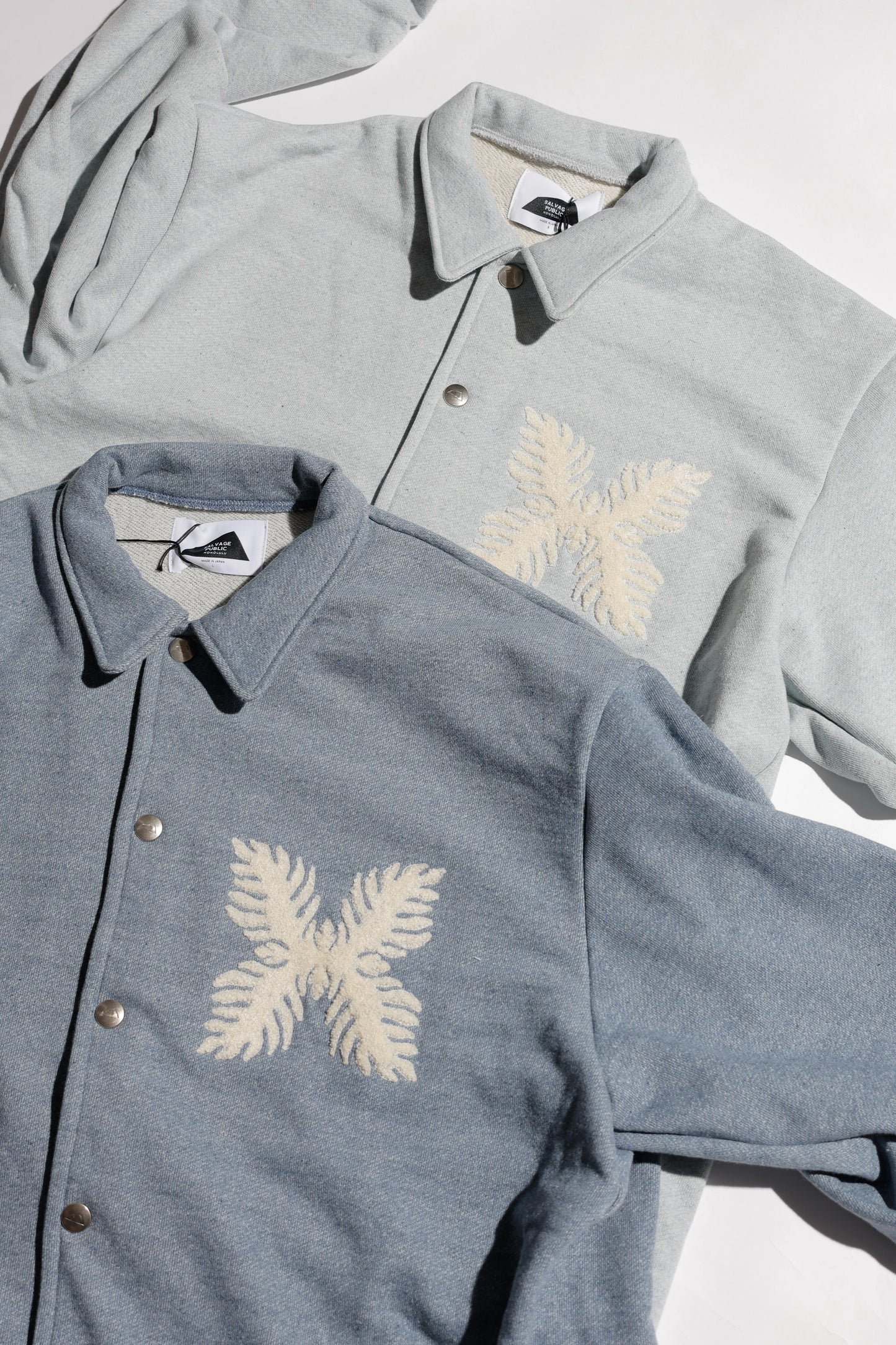 E Denim French Terry Coach Jacket