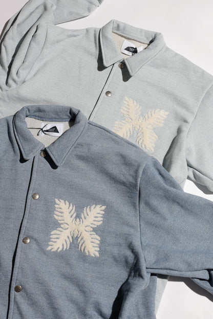 E Denim French Terry Coach Jacket